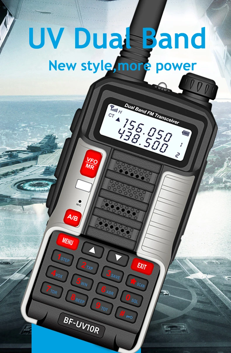 Baofeng UV-10R Professional Walkie Talkies High Power 10W 4500mAh Dual Band 2 Way CB Ham Radio HF Transceiver VHF UHF BF UV-10R enlarge
