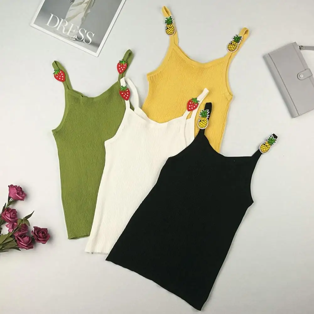 Майки для девочек модные повседневные милые хлопковые топы с клубничным узором