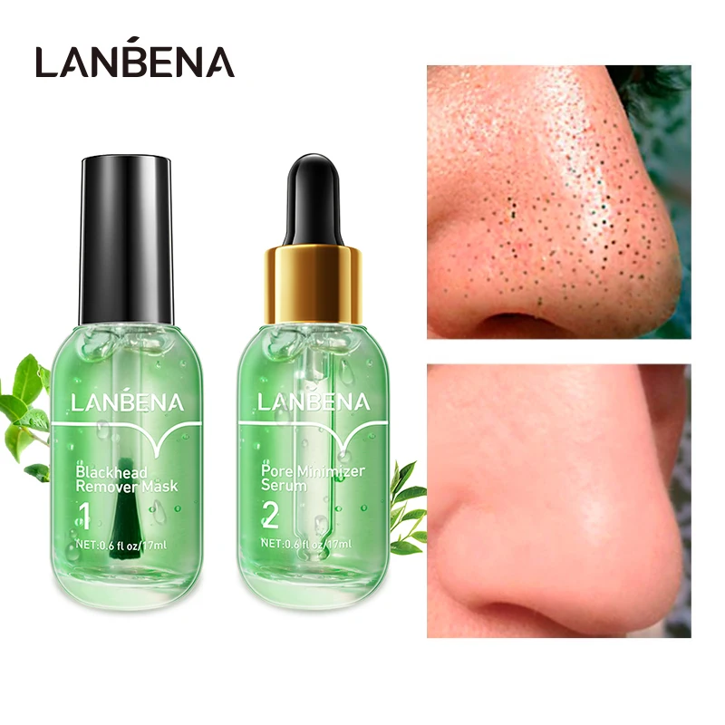 

LANBENA Blackhead Remover Face Serum Shrinking Pore Acne Treatment Deep Cleaning Smoothing Skin Care Firming Essence Beauty Set