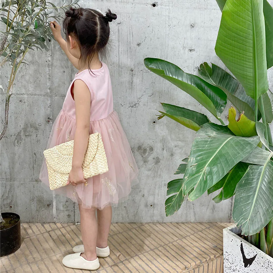 Одежда для маленьких девочек Сетчатое платье + куртка комплекты одежда в