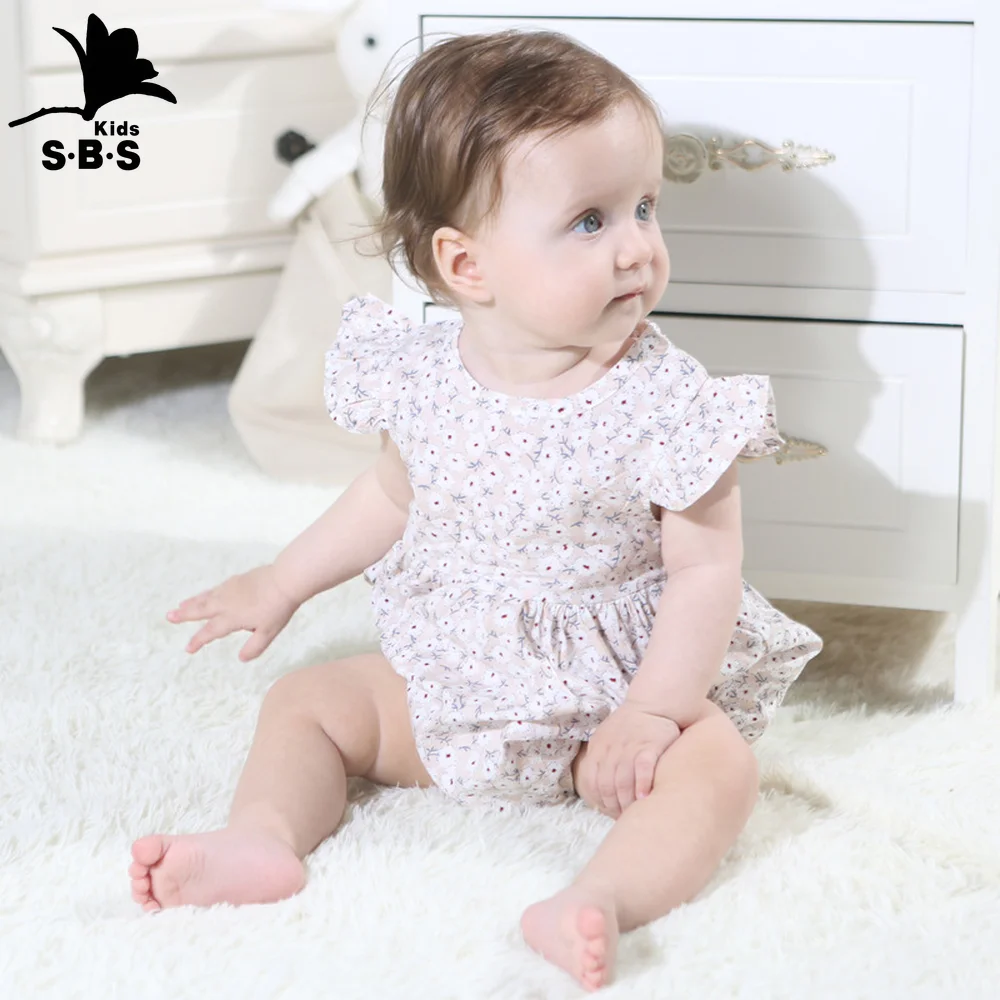 Одежда для новорожденных на 6 месяцев 12 Детский комбинезон с цветочным принтом