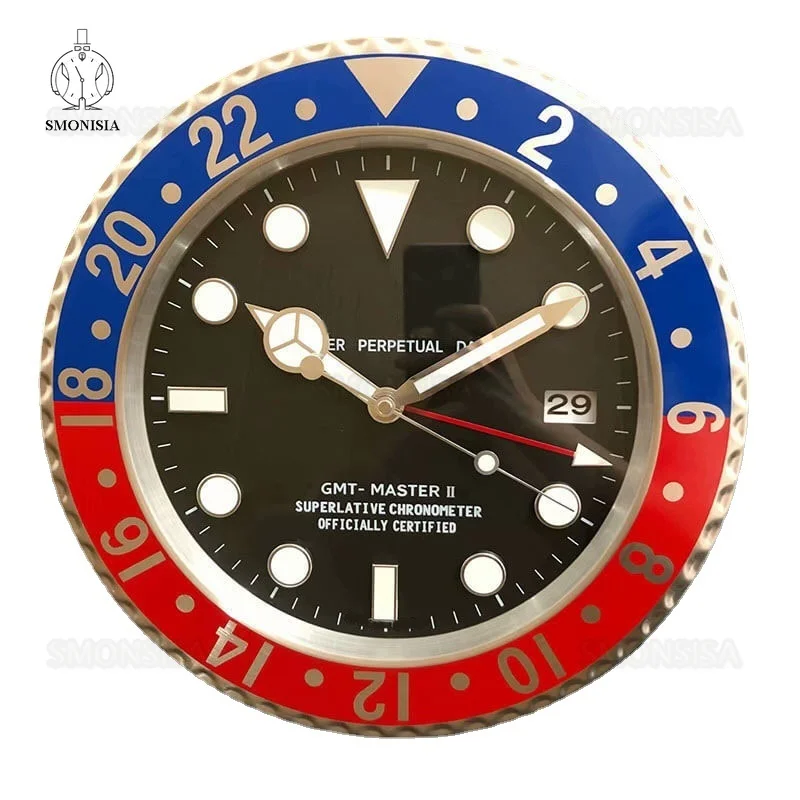 Relógio de parede de luxo estilo metal arte relógios horloge com corrponding logotipos