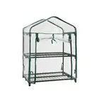 Двухуровневая крышка из ПВХ для садовой теплицы, мини-крышка для ухода за садовыми растениями, крышка для цветов, сохраняет тепло, для солнечной комнаты, без рамки