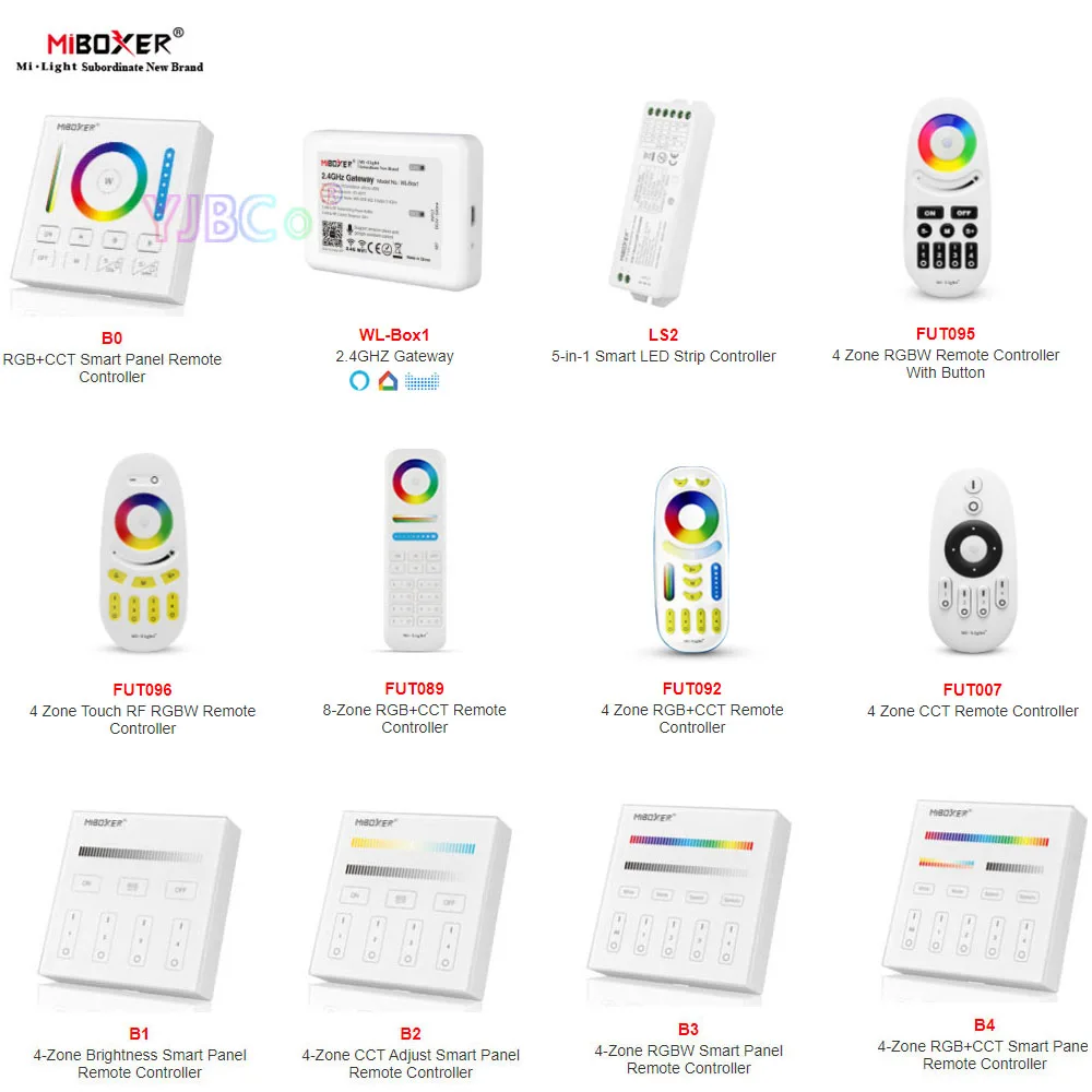 

Miboxer DC12V 24V LS2 5 in 1 LED Strip Controller FUT089 2.4G Remote B4 Touch Panel WiFi control For RGB RGBW RGB+CCT Lamp Light