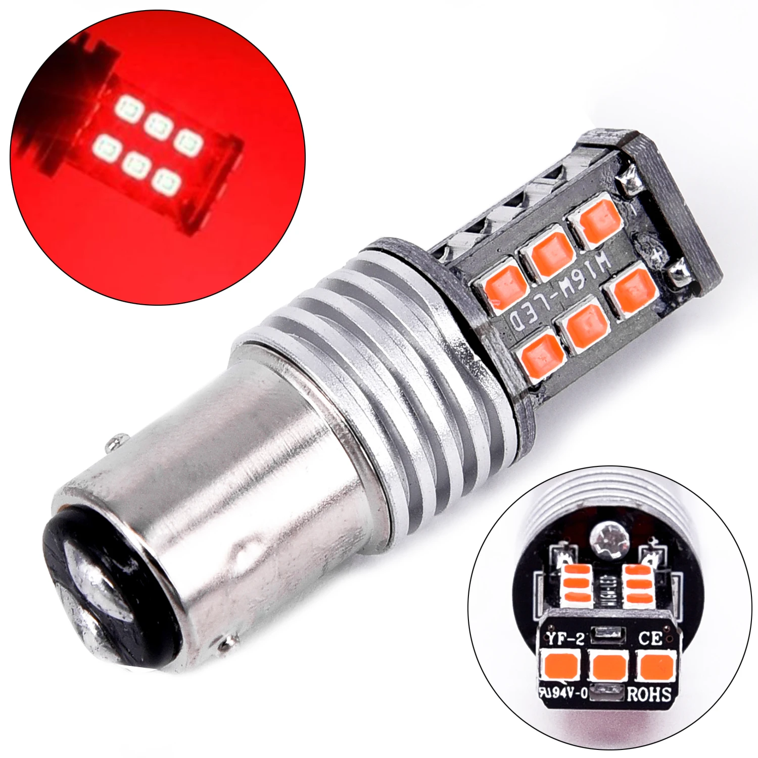 Red LED Set Car 12V 2pcs 1157 15 2835 15W Bulb Canbus for BAY15D Replace Stock | Автомобили и мотоциклы