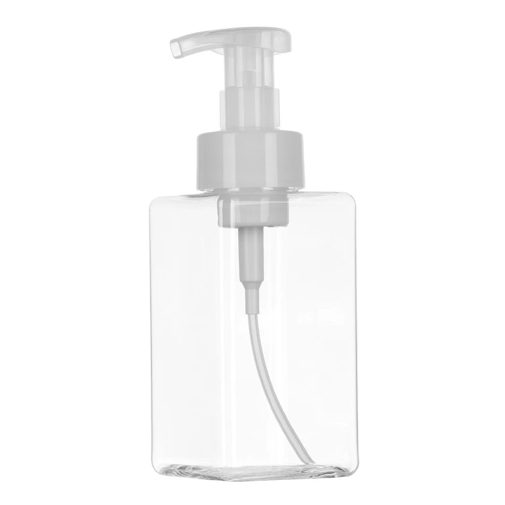 450ml Transparent 250/450 мл портативный дорожный квадратный мусс бутылка для жидкого мыла емкость для лосьона пресс душ косметический красочный дозатор для мыла - Цвет: 450ml Transparent