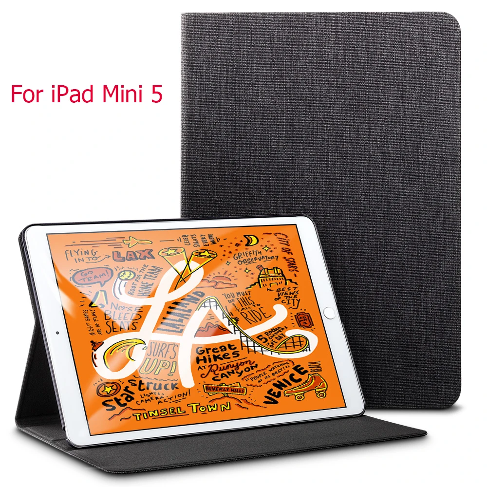 Thick ink-Mini 5 Чехол ESR для iPad Mini 5 mini 4 3 2 1 чехол из ткани Оксфорд с трехслойной подставкой с функцией автоматического сна/пробуждения смарт-чехол для iPad Mini 5 - Цвет: Thick ink-Mini 5