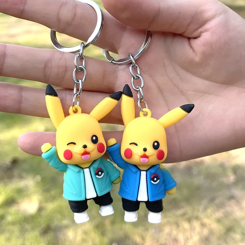 

Cartoon Pokemon Keychain Pikachu Bag Key Ring Pendant Accessories Wearing Sweater Short-sleeved Sleeping Bag Birthday Gifts