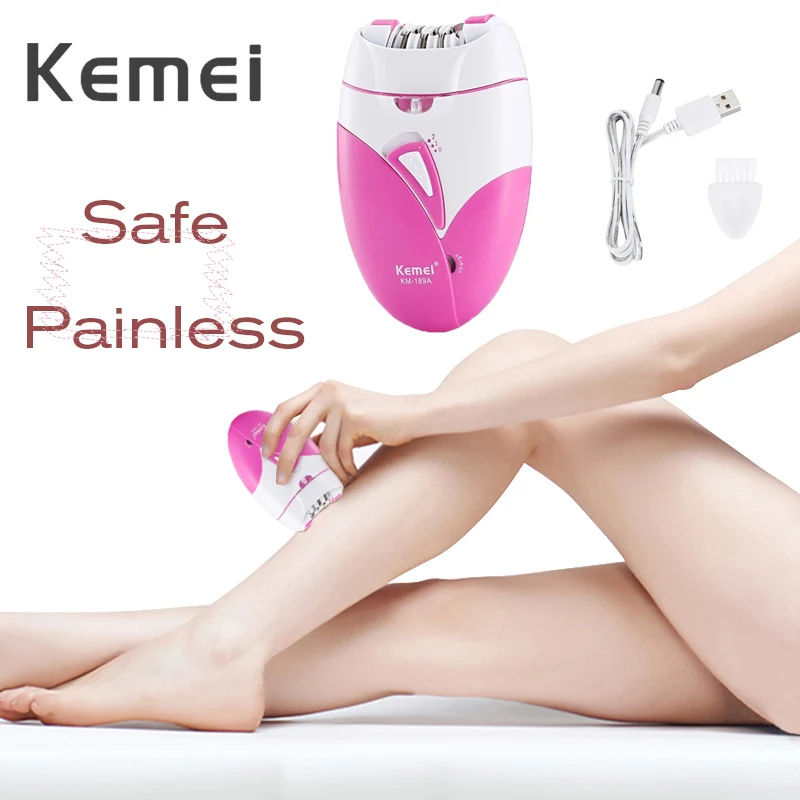 

Kemei Electric Epilator Shaver Bikini Body Face Underarm Depilator Razor Painless Depilation Hair Removal Machine KM-189A