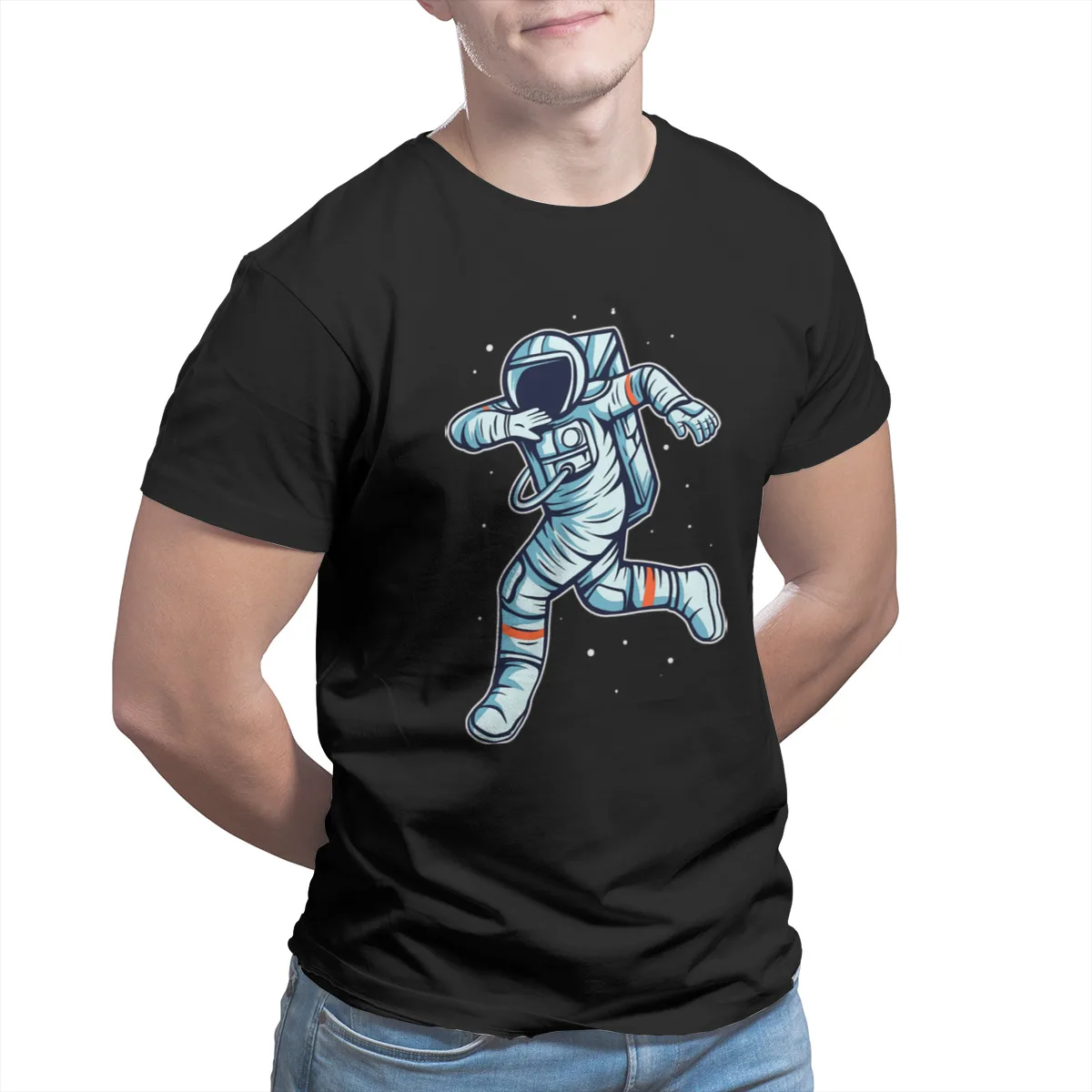 

Men's T-shirts Astronaut Runner 100% Cotton Games Vintage Graphic 4XL 5XL 6XL Men Clothing 32916