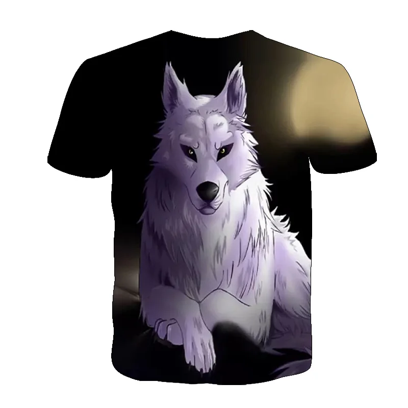 

2021 Teens 3D t-shirt With Print Wolf Graphic Short Sleeve Tees Summer Casual Cool Sterrtwear Tops Boys Clothes Fashion T-shirts