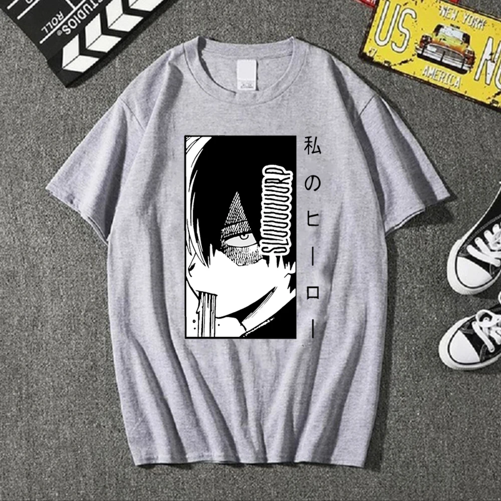 

My Hero Academia Anime Tee Boku No Hero Academia Shirt Shoto Todoroki T-shirt Casual Short Sleeve Unisex Homme