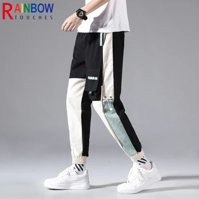 

Rainbowtouches 2021 New Fashion Sports Training Fitness Running Trousers Men's Stitching Color Causal Loose Pencil Pants