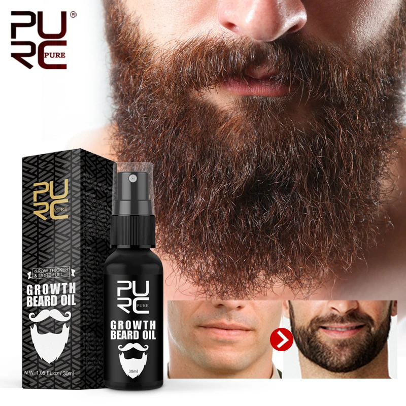 Масло для роста бороды PURC витаминовая формула делает бороду более густой и
