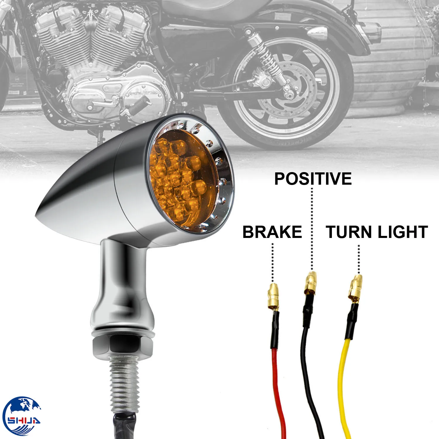 Мотоцикл светодиодный указатель поворота светильник в форме пули мигающая