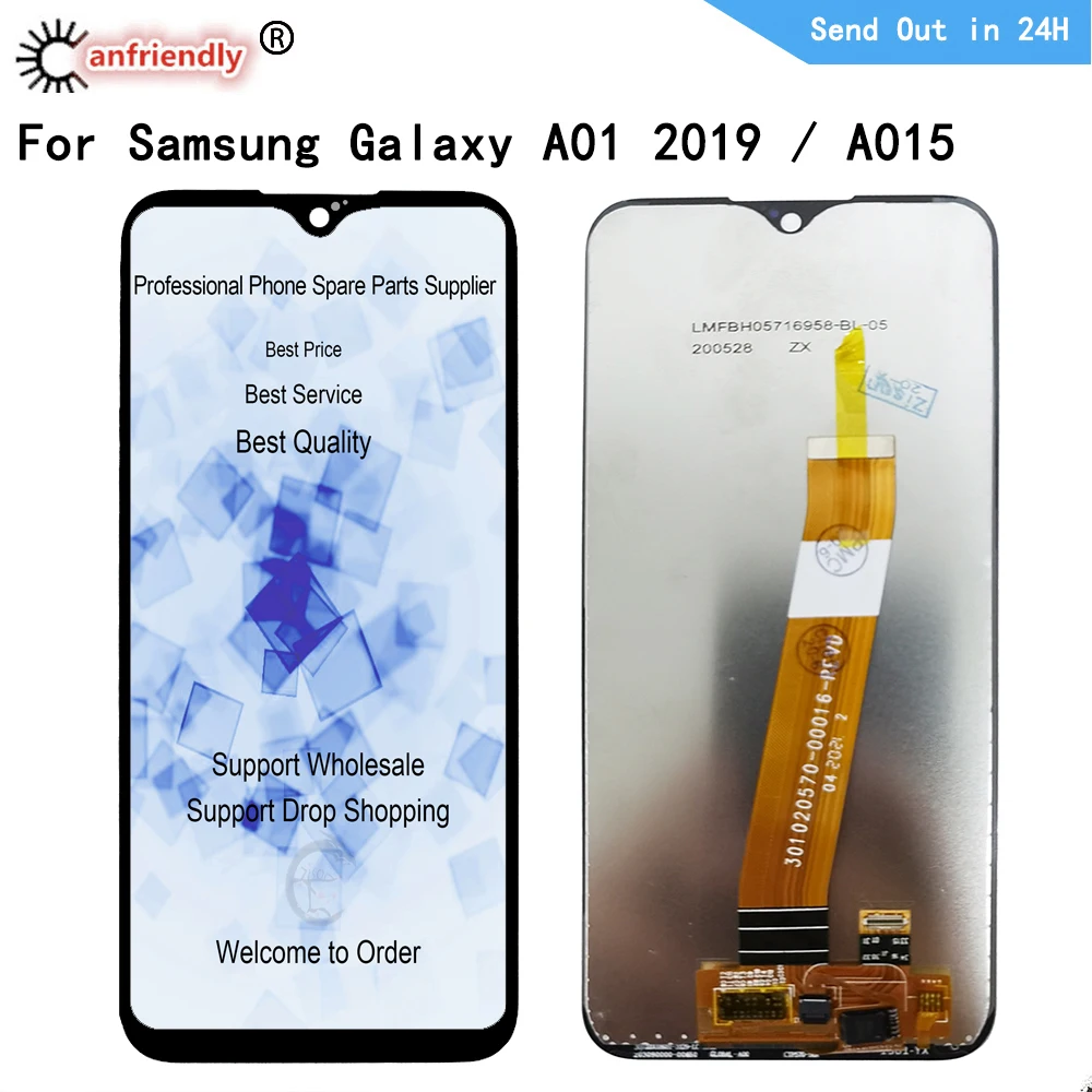 Pantalla LCD de 5,7 pulgadas para m&oacute;vil, digitalizador de panel t&aacute;ctil con marco para Samsung Galaxy A01, A015, SM-A015F, A015G, A015M-0
