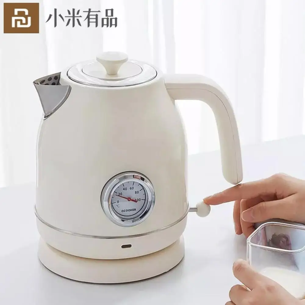 YouPin QCOOKER 1.7л/1800 Вт ретро Электрический чайник опционально с часами термометр