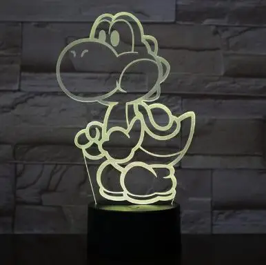 Mario 7 Марио 7 цветов 3d лампа светодиодный ночник для детей сенсорный светодиодный Usb Настольный Lampara Lampe детский спальный ночник комнатный светильник дропшиппинг - Испускаемый цвет: Mario 7