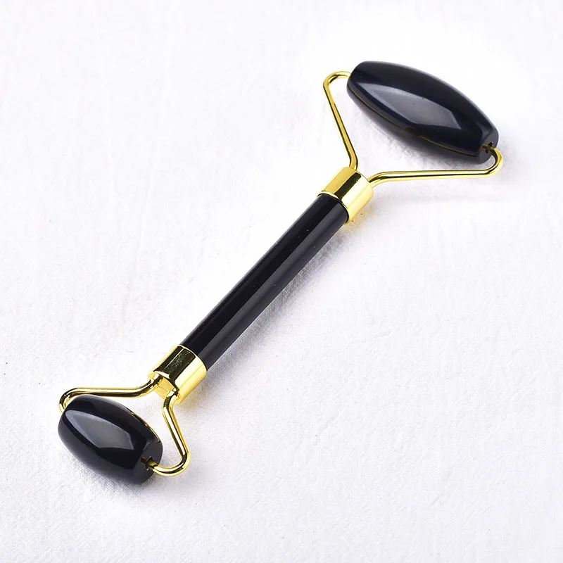 1 шт. натуральный двойной роликовый массажный инструмент для лица розовый кварц