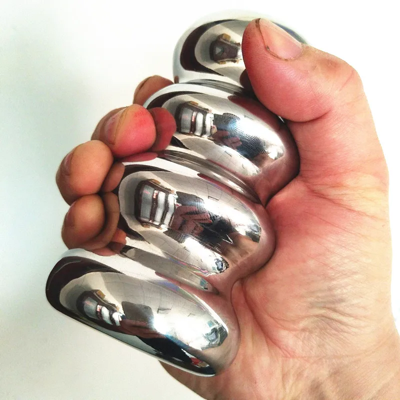 Волнистые из нержавеющей стали пальмовые силы анальный тренажер расширитель