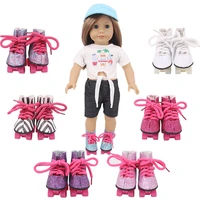 7cm doll shoes skates coat fit 18 inch american doll 40 43cm born baby doll accessories for baby birthday festival gift