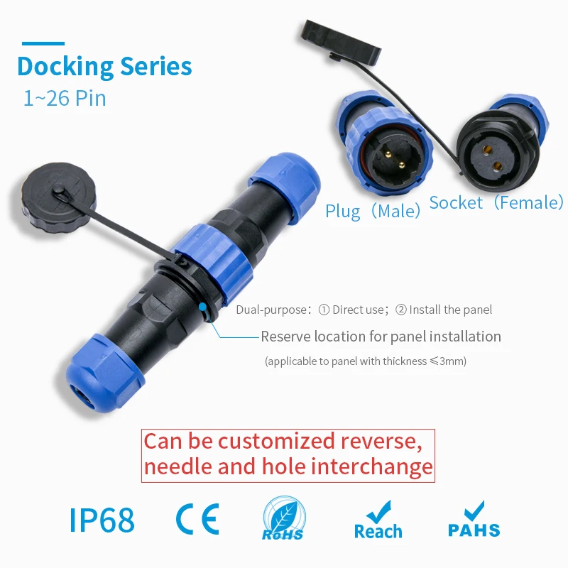 Водонепроницаемый док разъем IP68 светодиодные полосы вилки и розетки SP/SD/13/16/20/28