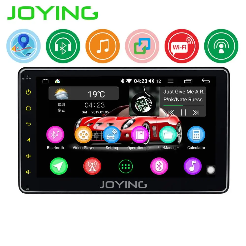 JOYING один din 7 ''Android 8,1 автомобильный Радио стерео четырехъядерный головное устройство мультимедиа без DVD плеер с управлением зеркалами - Цвет: Head Unit