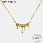 Ожерелье длинное из серебра 925 пробы с узором в виде капли воды, подвеска ожерелье подарок пробы