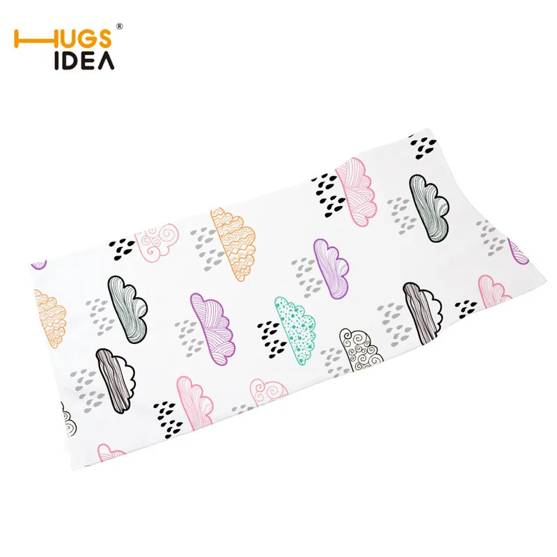 

HUGSIDEA New Fashion Home Textile Towels Kawaii Cloud Printing Microfiber Beach Towel for Kids Face Bath Toalla Picnic Blanket