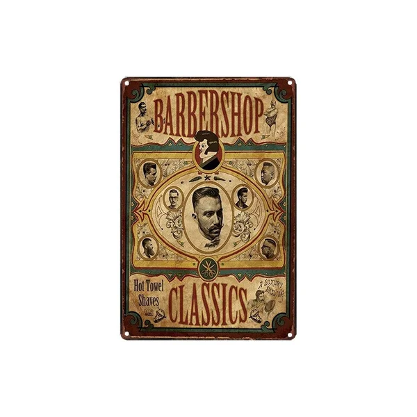 

Barber Wall Sticker Bar Pub Cafe Club Metal Tin Sign Poster Home Art Decor