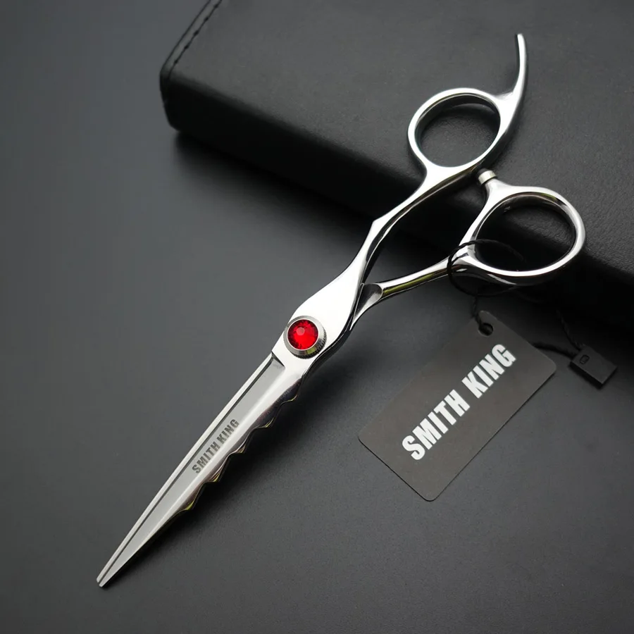 Red screw SMITH KING профессиональная прическа ножницы/ножницы, 6 дюймов ножницы для резки Парикмахерские ножницы+ наборы/Чехол - Цвет: Red screw