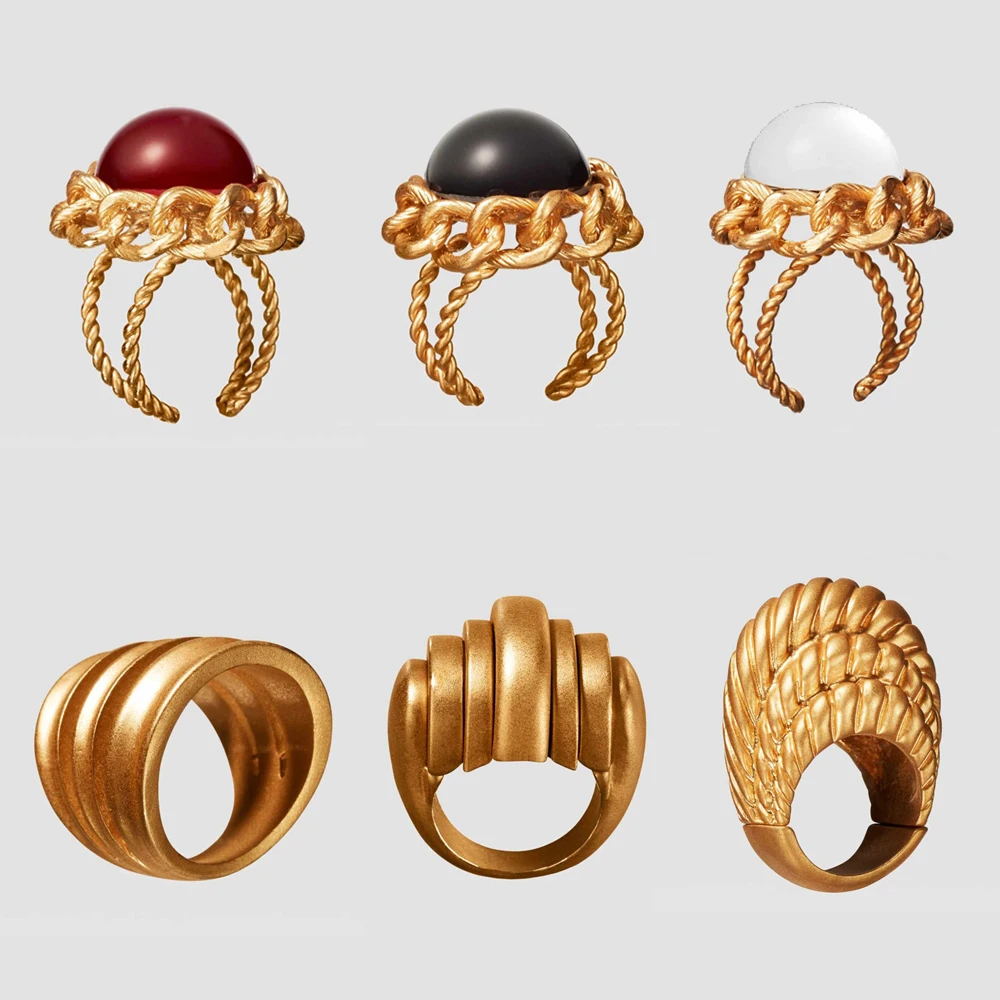 Винтаж ZA 2019 цветное металлическое кольцо для женщин модное очаровательное