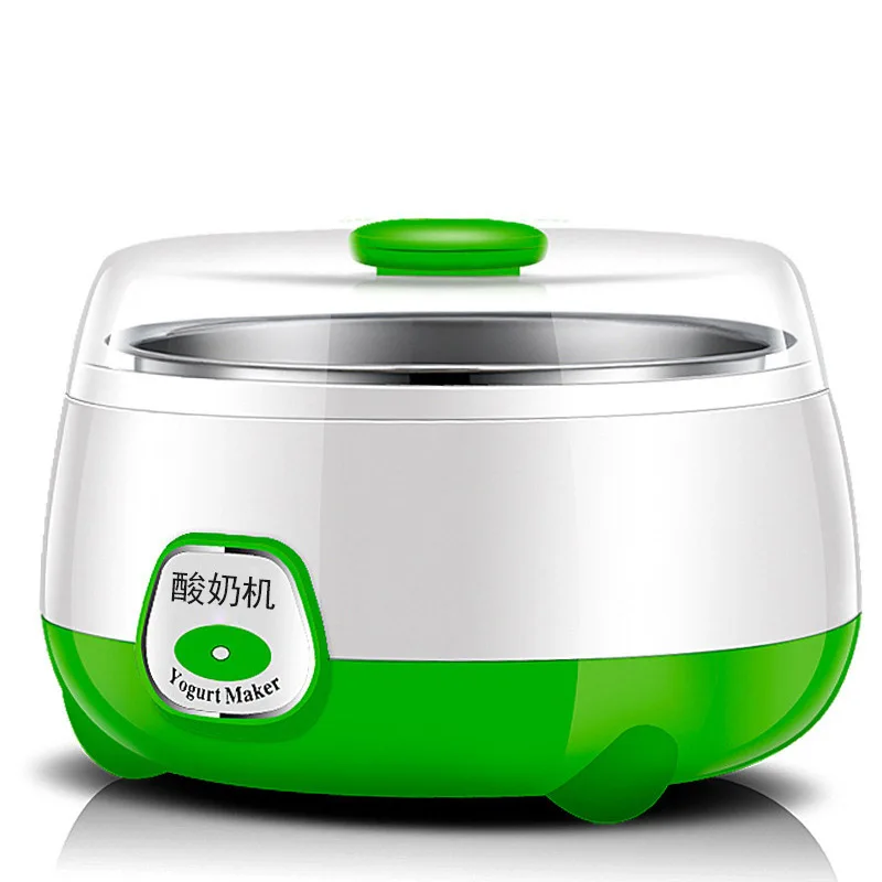 

1L Mini Yogurt Machine Stainless Steel Liner Double Sealed Smart Automatic Yogurt Maker Home Kitchen DIY Tool Plastic Container