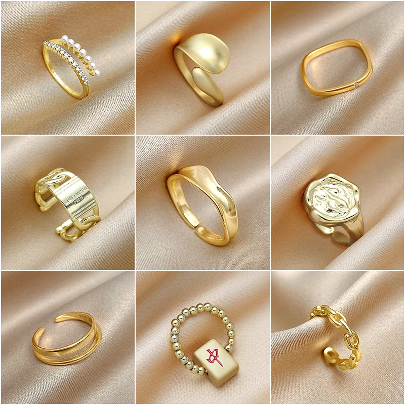 INS/Япония и Южная Корея простой Комбинации комплект кольца женские светильник