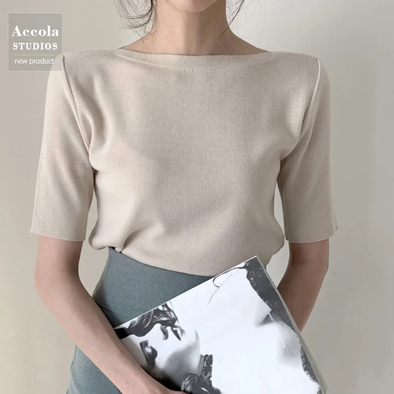 Женская футболка с рукавом 2021 Летний Новый Топ в простом Корейском стиле тонкая