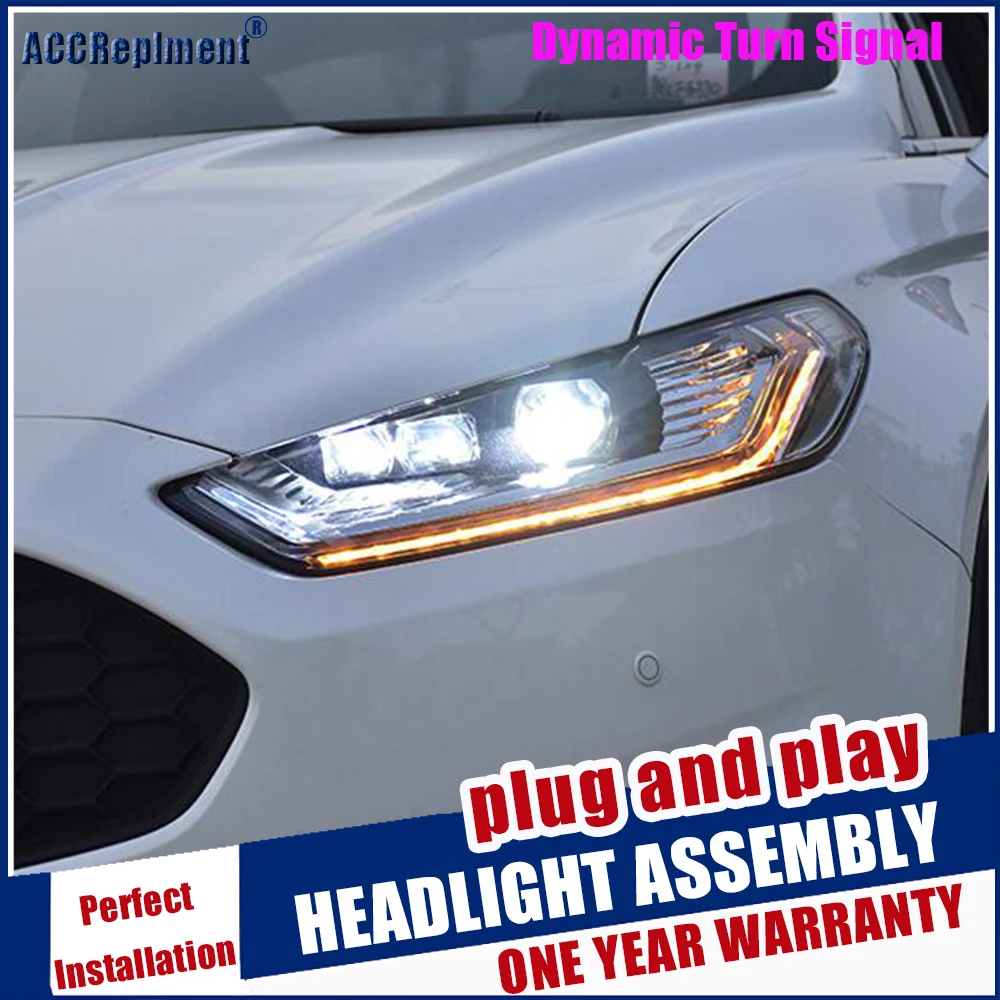 Автомобильные Стайлинг светодиодный ные фары для Ford Mondeo Fusion 2013-2016 drl H7 hid