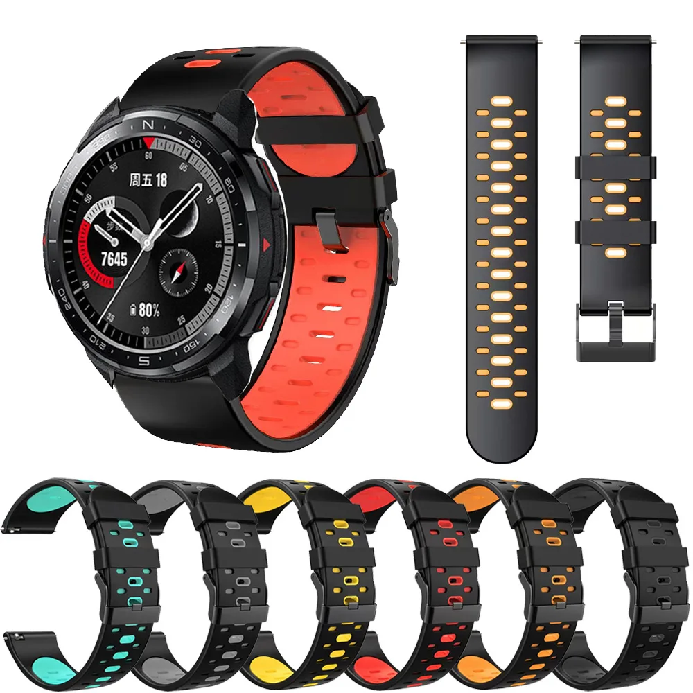 

Ремешок силиконовый для Honor Watch GS Pro, спортивный браслет для Honor Magic 2 46 мм, Huawei GT 2 Pro/GT Runner, 22 мм