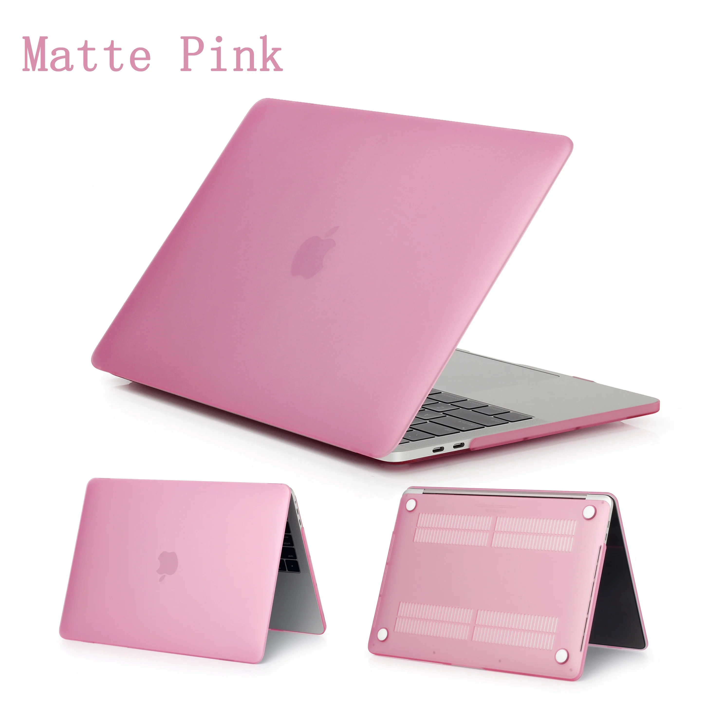 Matte Pink Кристальный матовый чехол для Apple Macbook Air Pro retina 11 12 13 15, для Mac book New Pro 13,3 15,4 дюймов с сенсорной панелью, A1932+ подарок - Цвет: Matte Pink