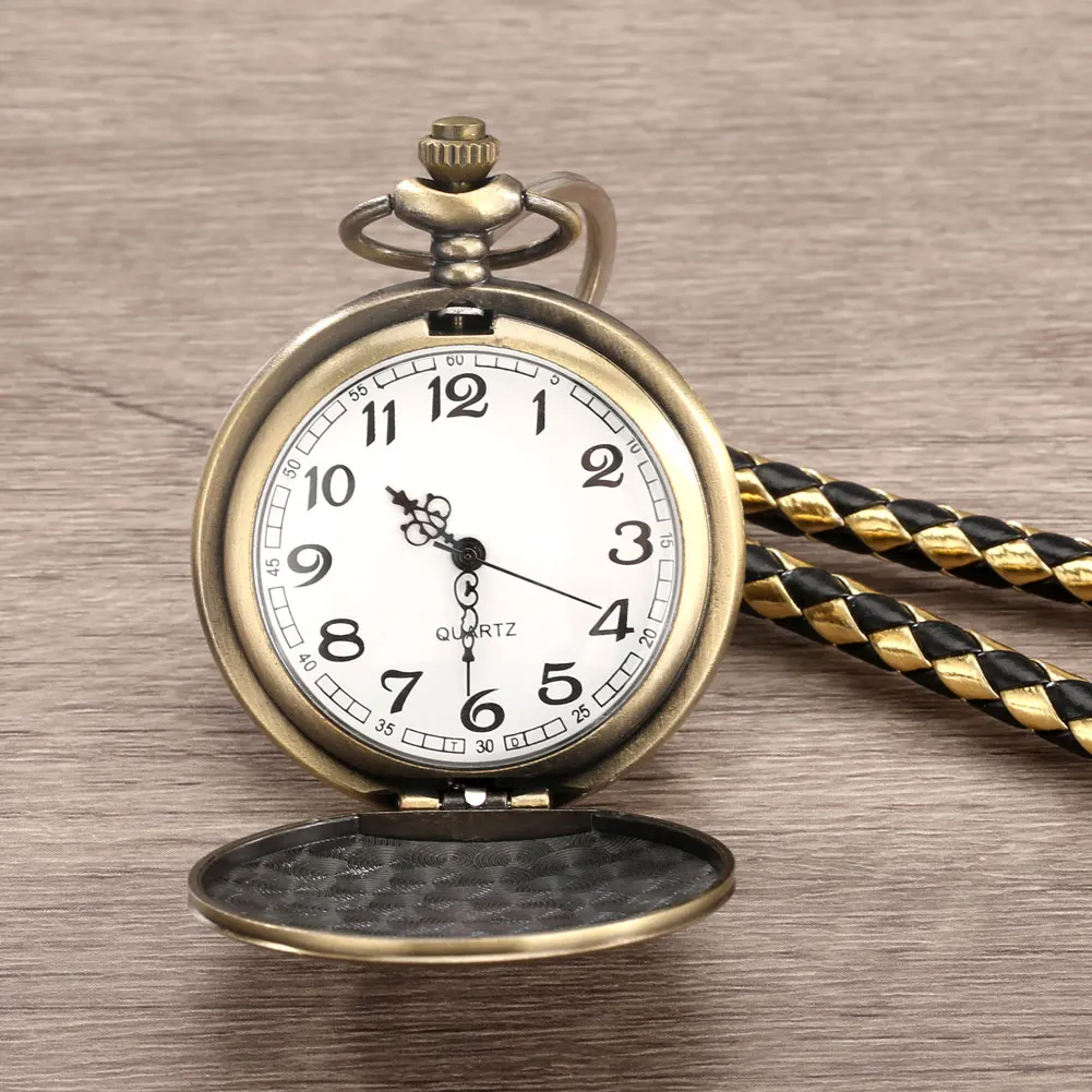 Часы мужские кварцевые карманные изысканные бронзовые с принтом льва моему сыну