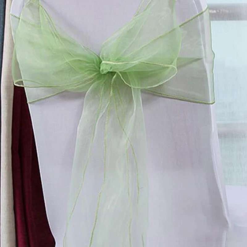 50 шт./лот Свадебные банкетные стулья пояса органза стул события Чехол для стула