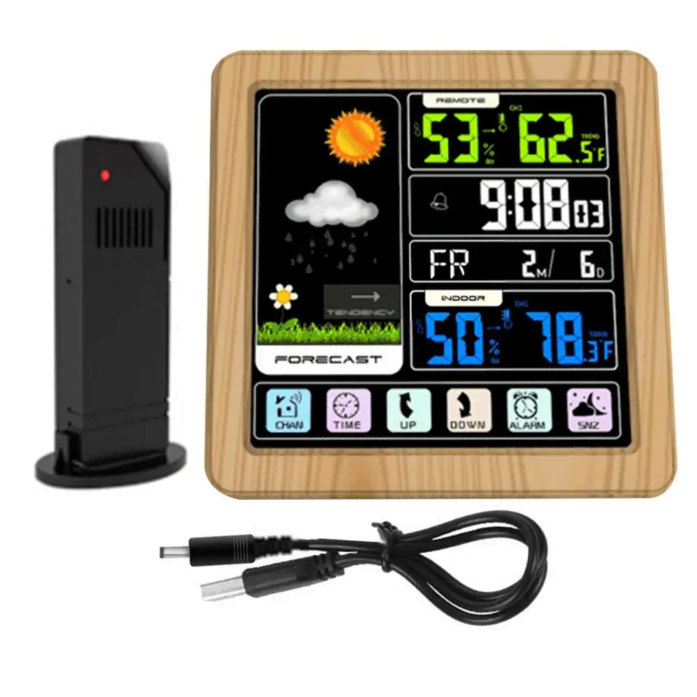 

Multicolor Weather Forecast LED Display Wireless Weather Station Waterproof Kitchen Sensors Prompt Automatic Accurate