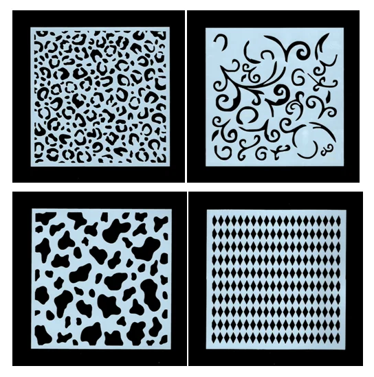 

4PCS Leopard clouds pvc Layering Stencils for DIY Scrapbooking/photo album Decorative Embossing DIY Paper Cards Crafts