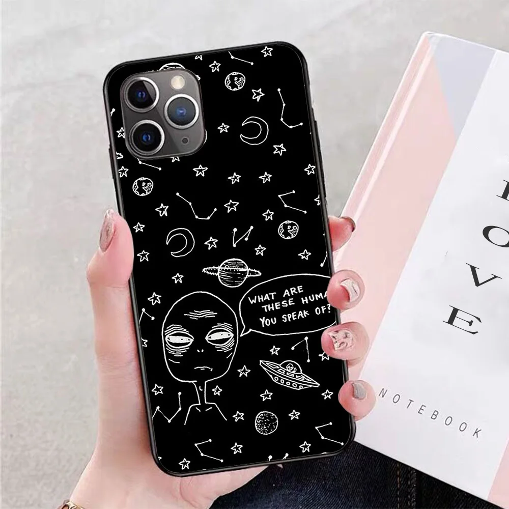 

For iPhone Tumblr Alien Soft TPU Border Apple iPhone Case