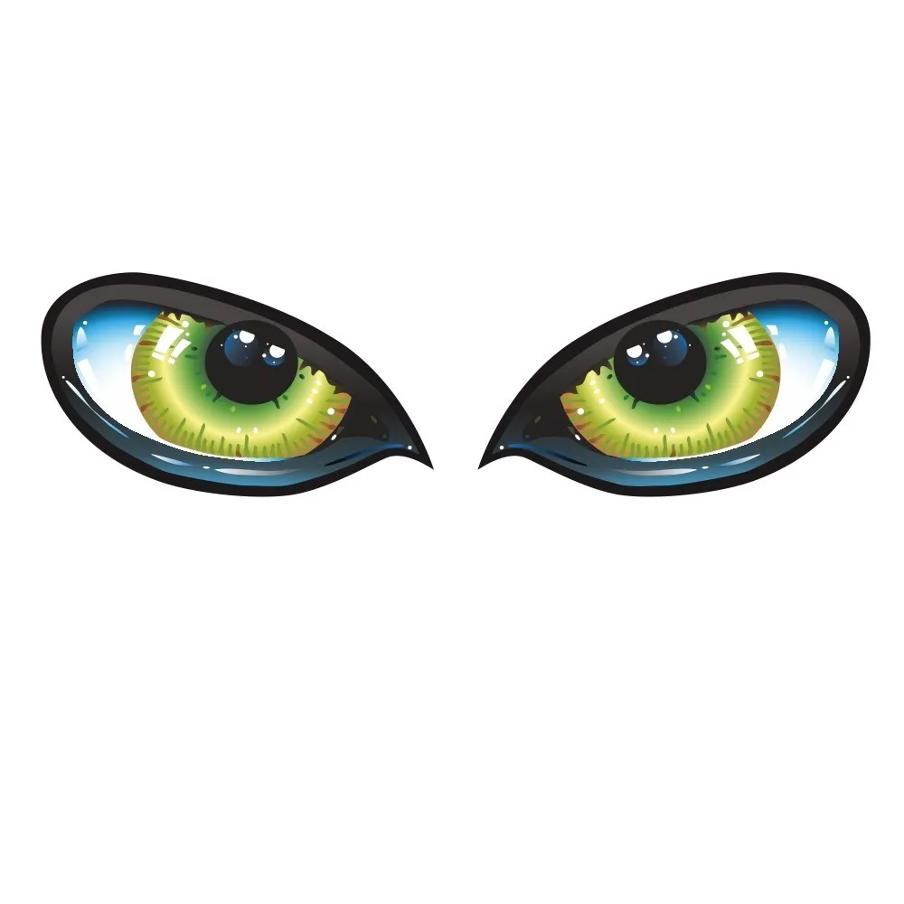 

3D Reflective Green Cat Eyes Pattern Sticker Car Sticker for Truck Head Engine Rearview Mirror Side Window Decal