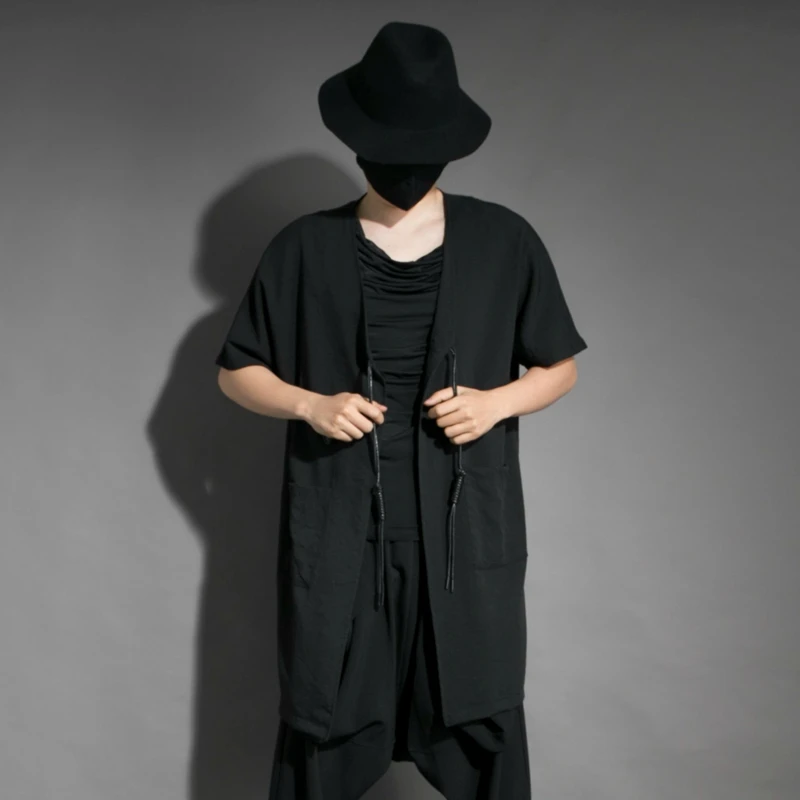 Мужской Свободный кардиган с длинным рукавом в стиле ночного клуба - купить по