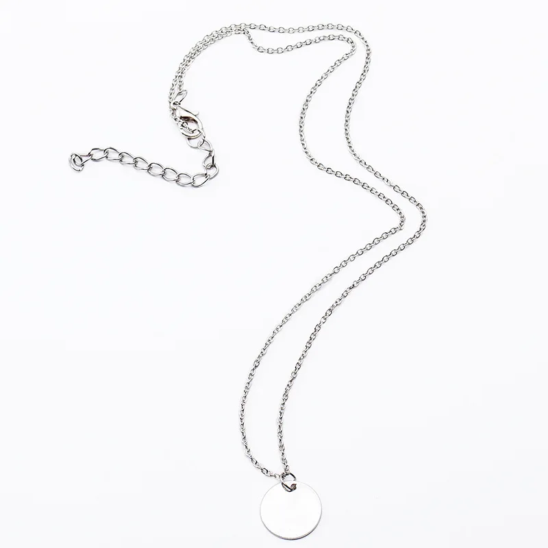 

Fashion simple small circle pendant necklaces for women harajuku retro thin chain initial necklace clavicle chain jewelry 2020