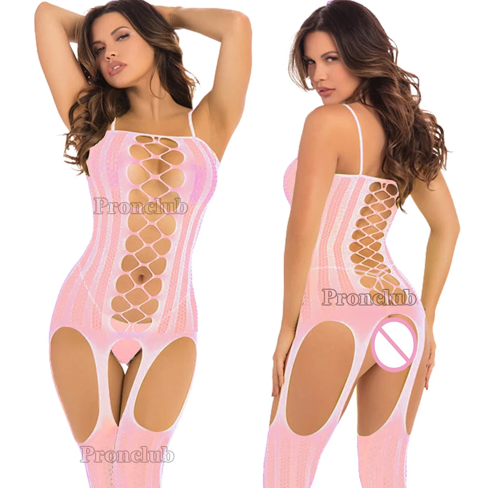 Сексуальное чулки тело нижнее белье боди с открытой промежностью фетиш порно