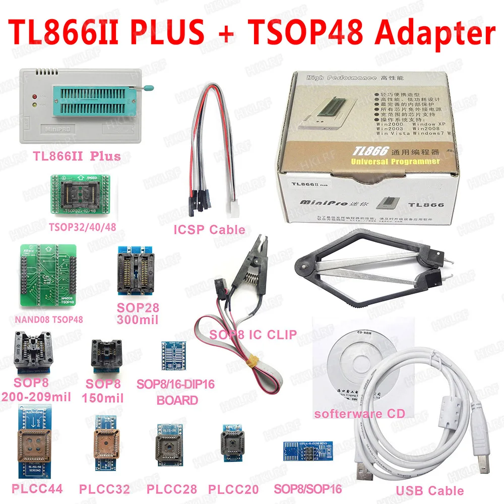XGECU XGECU Pro TL866ii Plus+ 12 адаптеров EEPROM Универсальный USB программатор биос лучше чем TL866A TL866CS
