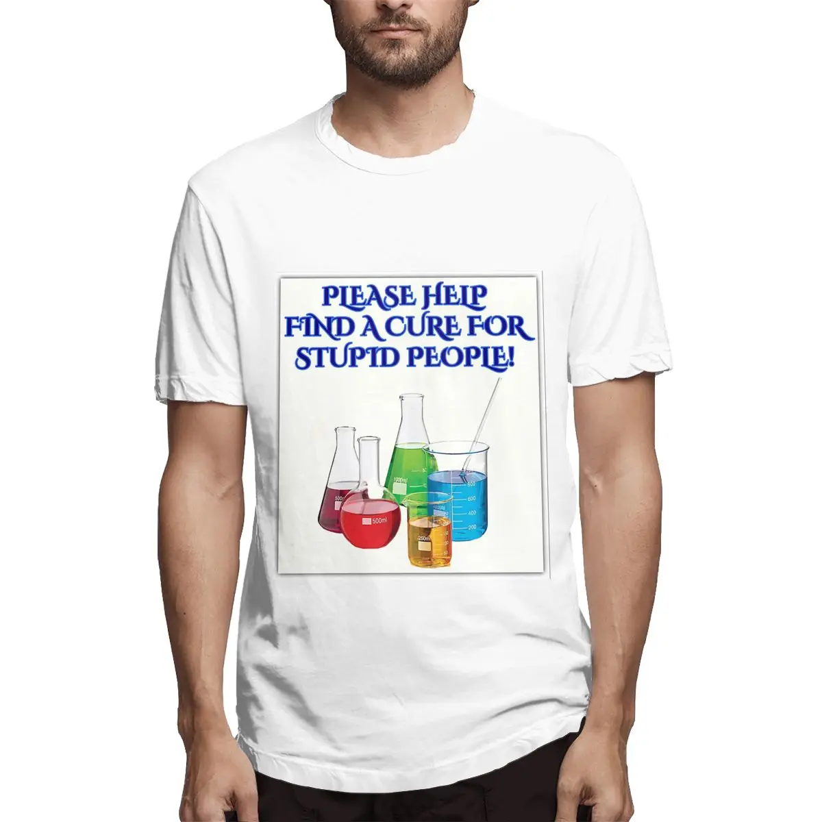 

Please Help Find A Cure For Stupid People, Men's Classic Leisure Tees Short Sleeve Crew T-Shirt Cotton Unique