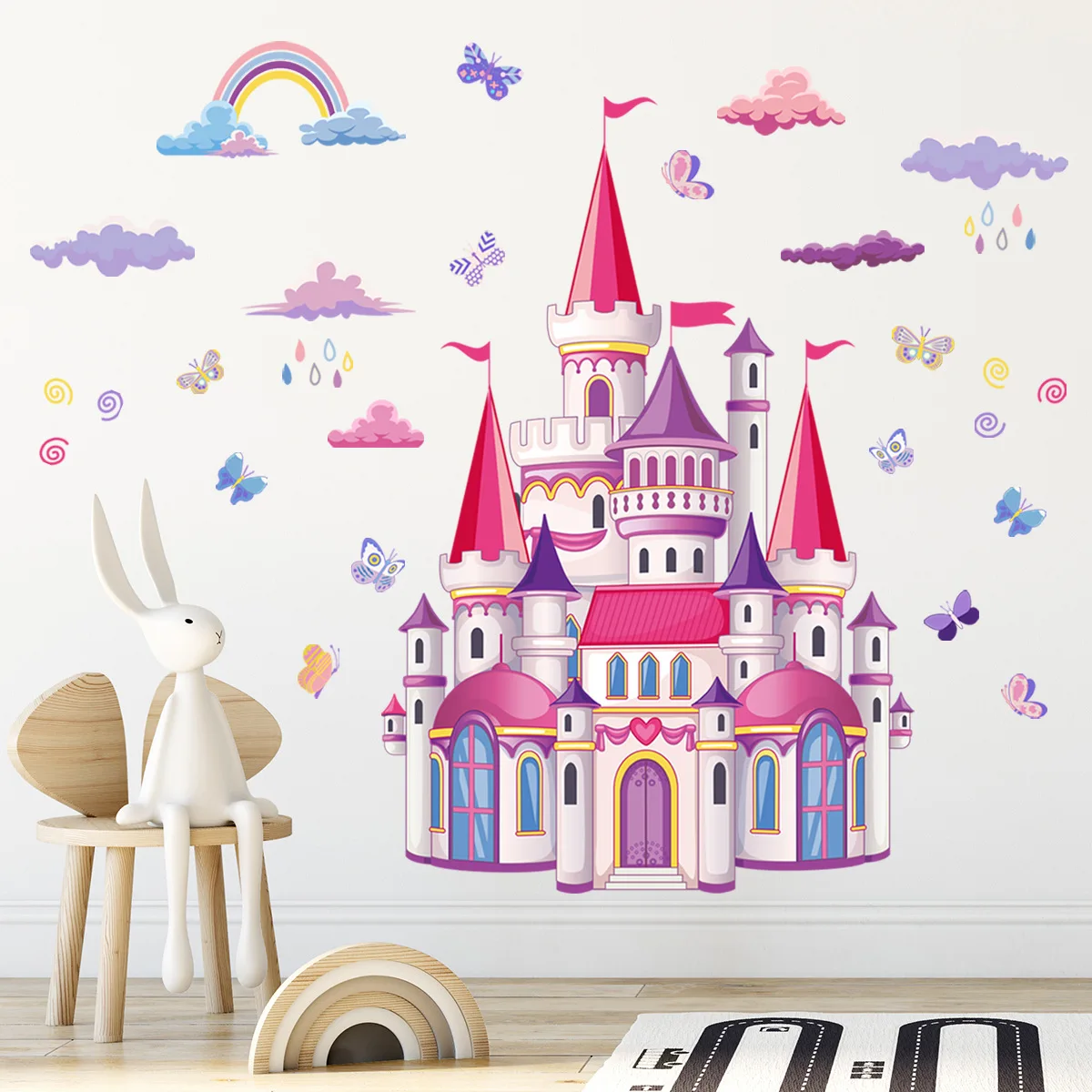 

Creative Cartoon Fantasy Fairy Tale Castle Wall Stickers Children's Room Background Decoration Stickers